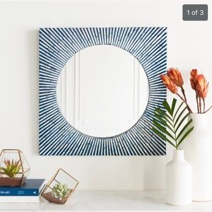 Brand new mirror blue and ivory framed